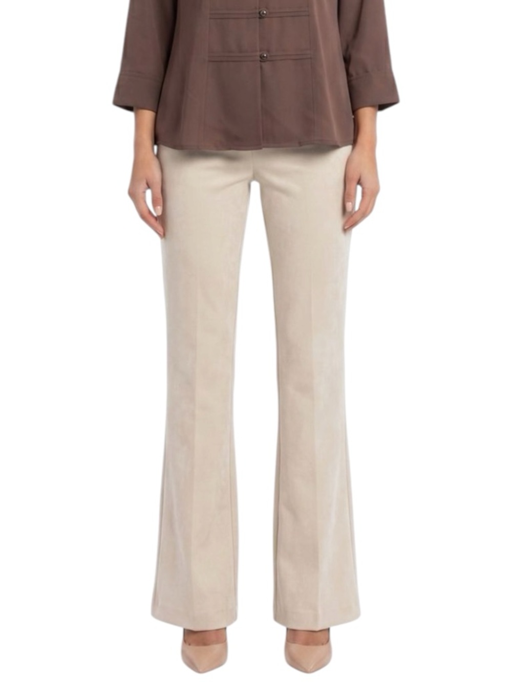NWT BOA Because of Alice S straight leg wool blend cream trouser